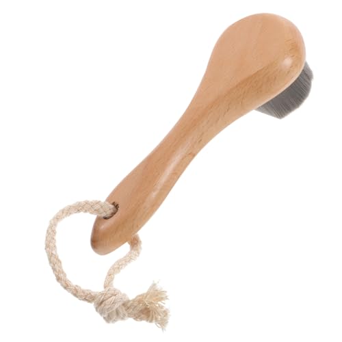 FRCOLOR Facial Exfoliator Brush Deep Cleansing Tool with Wood Handle Face Washer for Men Women