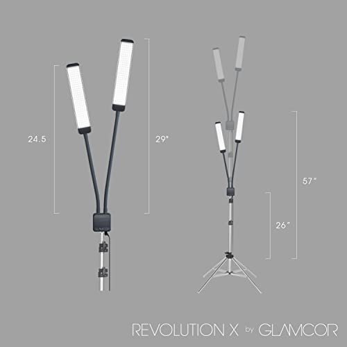 Glamcor Revolution X Portátil, Kit De Iluminação LED Para Maquiadores, Esteticistas E Vídeo E Fotogr