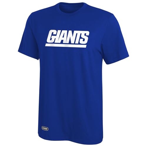 Outerstuff NFL Men's Stadium WDMK Logo Long Sleeve Tee, Comfortable Fit, Official Licensed NFL Gear, New York Giants, Size Large Team Color