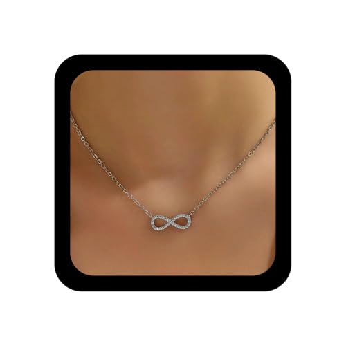 Andelaisi Boho Infinity Necklace Vintage Infinity Symbol Necklace Choker Sparkly Cz Infinity Pendant...