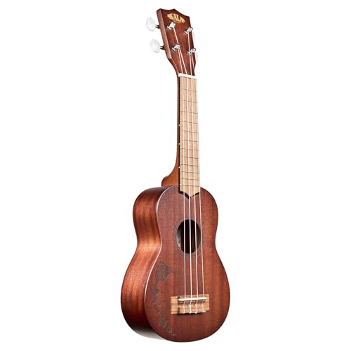 Image of Kala KA-15S-H1 Satin Mahogany Soprano Ukulele - Hawaiian Islands Bundle with Gig Bag, Tuner, Austin Bazaar Instructional DVD, and Polishing Cloth