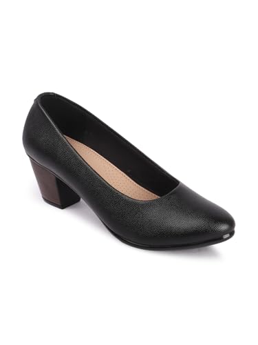 Image of Carlton London Women Comfortable Block Heel Pointed Toe Slip On Fashion Shoes for Daily use, Office use, Casual use