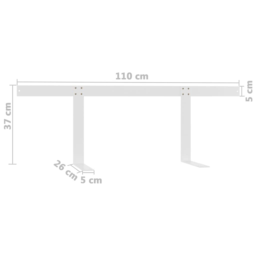 vidaXL Respaldo para Sofá de Palets Jardín Patio Terraza Balcón Sala de Estar Salón Espalda Accesorio Robusto Duradero 110 cm Hierro Blanco