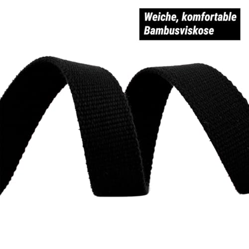 KURI PAI® Komfortable Hundeleine 3m | Verstellbare Hundeleine große Hunde | Bambusviskose | Strapazierfähig und weich | Perfekt für alltägliche Spaziergänge | L (2.5cm Breit) - Schwarz