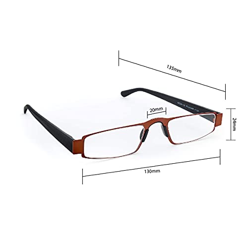 Dr.Harmann's Rectangular Reading Glasses (Brown) (i.mag4 +1.75