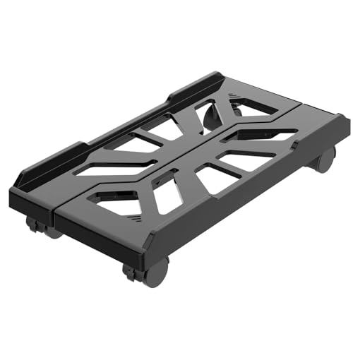 モバイルCPUスタンド、 コンピュータータワースタンド キャスター付き デスク下 PCケースホルダー ホームオフィス マルチカラー 高さ調節可能(Black)