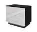 Produktbild Bingo-Shop Nachttisch LED Nachtkommode Hochglanz Nachtschrank Beleuchtung Nachtkonsole 55 x 37 x 49 cm Schwarz-Weiß Schlafzimmer LED-Beleuchtung 2 Schubladen Push to Open V111