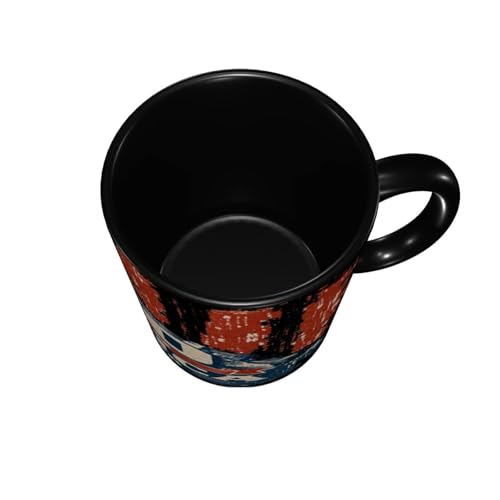 Taza de cerámica NUJTKAU 11 onzas estilo casual miniatura 5