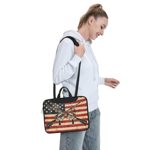 Bolso Vintage con Bandera USA para Laptop 15.6" Impermeable miniatura 3