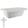 RecPro Bathtub | Durable Replacement 40" x 24" | Camper Trailer RV Tub | Alpha | Tub | Parchment or White (White - with Drain Stopper)