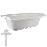 RecPro Bathtub | Durable Replacement 40' x 24' | Camper Trailer RV Tub | Alpha | Tub | Parchment or White (White - with Drain Stopper)