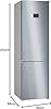 Bosch KGN394ICF Serie 6, Frigorifero combinato da libera installazione, Total No Frost, VitaFresh XXL, Flex Interior, Acciaio, 203 x 60 cm