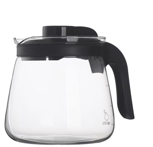 ZITIXO 冷水筒 耐熱 ガラスピッチャー 麦茶ポット 広口 洗いやすい おしゃれ 大容量 耐熱ガラス製ポット ウォーター ギフト対応 冷蔵庫入れ可能 家庭お店用 おしゃれ 軽量 (ブラック,1700ml)