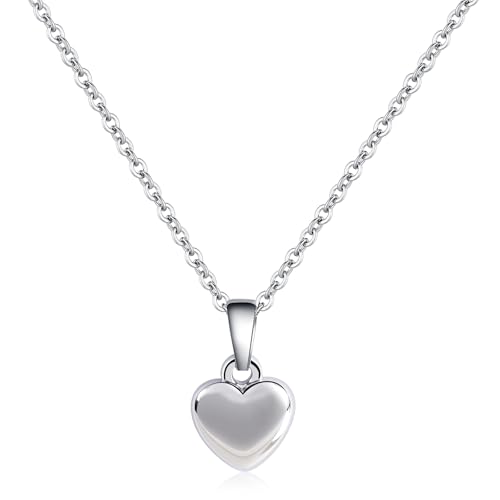 Silver Heart Necklace for Women - Hypoallergenic Dainty Silver Heart Pendant on Delicate Chain
