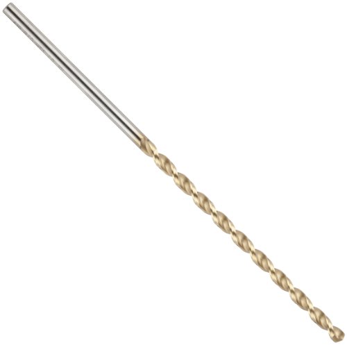 Precision Twist Qc91G High Speed Steel Long Length Drill Bit, Tin Coated, Round Shank, Parabolic Flute, 135 Degree Point Angle, 36 (Pack Of 12) #TOP24