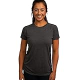 Cariloha Women's Bamboo-Viscose Crew Tee - Plain, Soft Moisture Wicking T-Shirt - Medium - Charcoal Heather