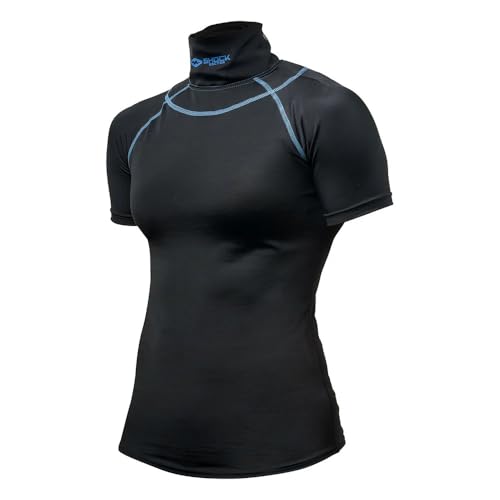 Youth Girls Compression Short-Sleeve Shirt with Integrated Neckguard | Ice Hockey | Youth Girls