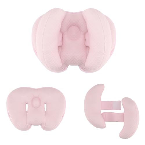 Image of Blublu Park 2 in 1 Baby Support Pillow, Banana Shape Baby Neck Head Travel Pillow Stroller Insert Cushion for Kids, Toddler, Pink