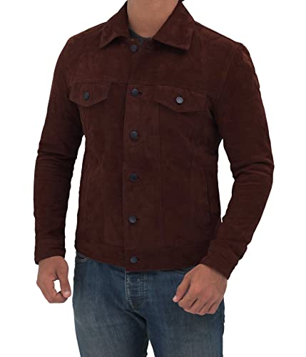 Decrum Suede Jacket Men - Brown Leather Jackets For Mens | [1100365] Lgan Dark Brown, XL2