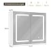 DICTAC Spiegelschrank Bad mit Beleuchtung und Steckdose Badezimmerschrank mit Spiegel und Verstellbarem Regal,Doppeltür Badspiegel,Hängeschrank,Bad... Farbtemperatur dimmbare,70x16x60cm,Weiß