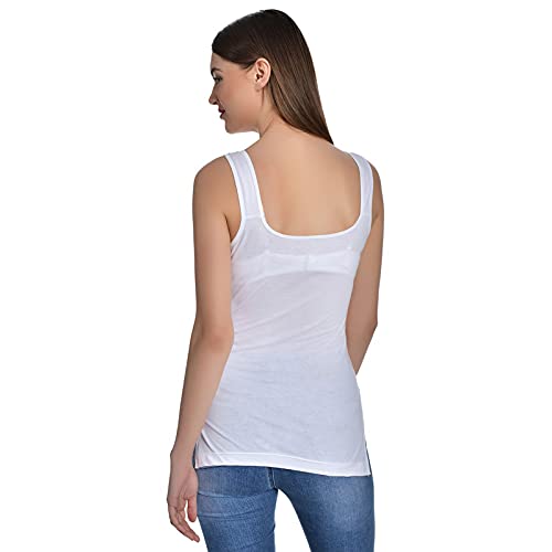 Image of Women's Regular Fit Sleeveless Cotton Long Camisole Slip Spaghetti Combo Pack of 3