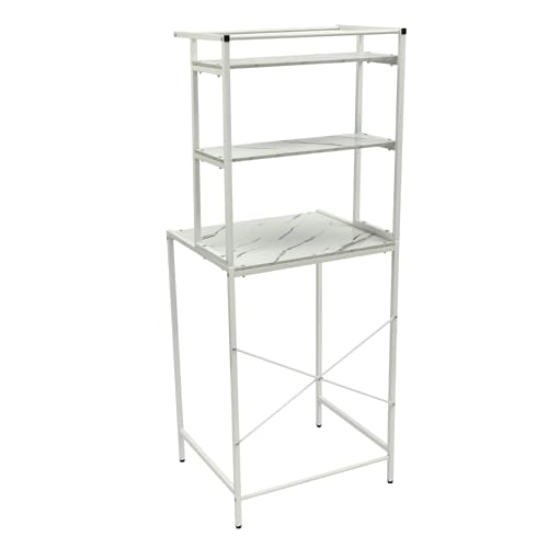 Étagère à linge chic blanc et marbre aux finitions soignées