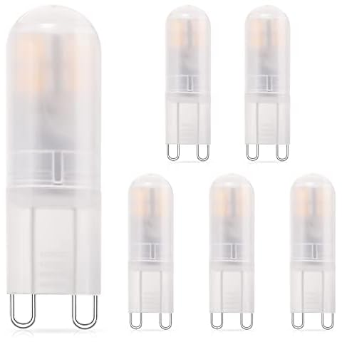 G9 LED Bulbs Warm White 2700k, 1.5W Replacement 20W Halogen Lamps, Milky White G9 LED Lamp, No Flickering, Non-Dimmable, AC 220-240V, 360 Degrees Angle, Pack of 5, Eco. Luma Cover