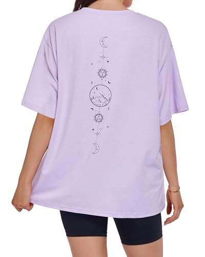 ADOREJOY Oversized Tshirts for Women Crewneck Summer Graphic Tees Short Sleeve Loose Basic Tops - Image 3