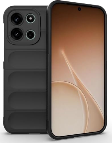 Image of ShieldTech AirGuard Series Back Cover Case for OnePlus Nord 6 5G | Microfiber Lining | Airbag Cushion Drop Protection | Shockproof Silicone Back Cover Case | Anti Slip Grip - Black for OnePlus Nord 6