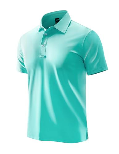 Image of MIER Polo Shirts for Men Short Sleeve Dry Fit Performance Golf Tennis Active Collared Shirts, UPF 50+ Sun Protection