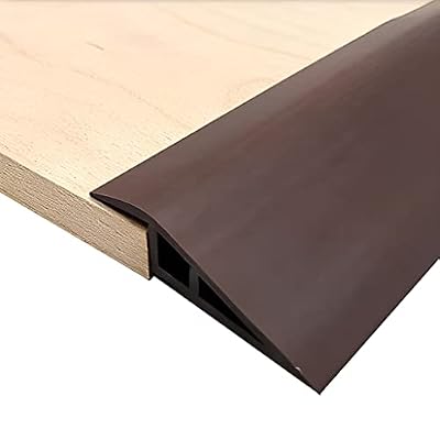 Vinyl-Floor-Transition-Threshold-Strip Self-Adhesive, Threshold 1/2''~3/5'', Door/Carpet-to-Tile-Transition-Strip Reducer, Doorway Edge Trim for Laminate Floor Mat Vinyl Tile, 3.28 Ft (Coffee)