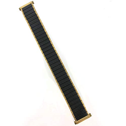 Speidel 16-19MM Short Black Gold Stainless Steel Watch Band Strap