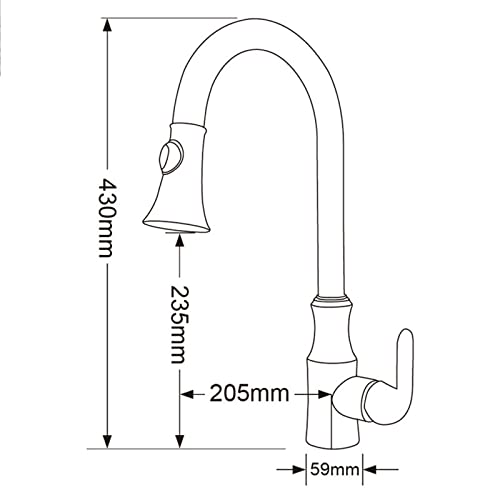 Robinet de cuisine avec douchette extractible rétractable pour simplifier vos recettes doré - 6