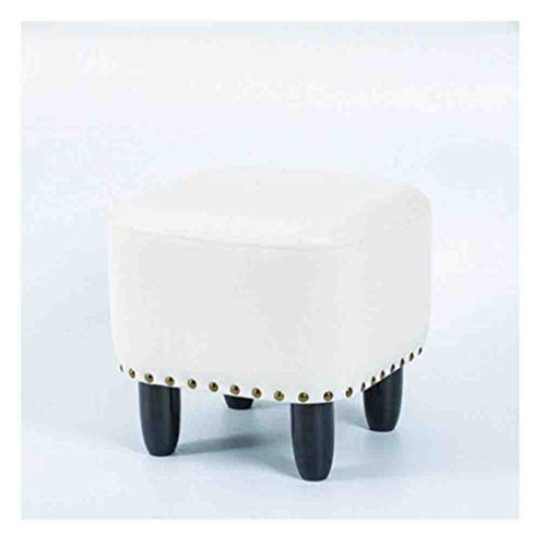 LXESWM Imbottito Poggiapiedi Dressing Table Sgabello Ottomana Poggiapiedi Faux Olio Cera Sgabello in Pelle Bedroom End Sgabello poggiapiedi for Soggiorno Camera da Letto (Colore : White)