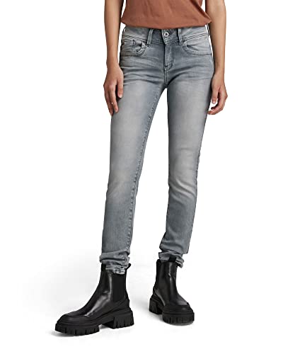G-STAR Damen Lynn Mid Skinny Jeans Skinny, Grau (Faded Industrial Grey...