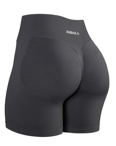 Image of AUROLA Influence Workout Shorts for Women,2.5 3.5 4.5 5.5 6.5 No Roll Up Squat Proof Scrunch Seamless Compression Gym Short