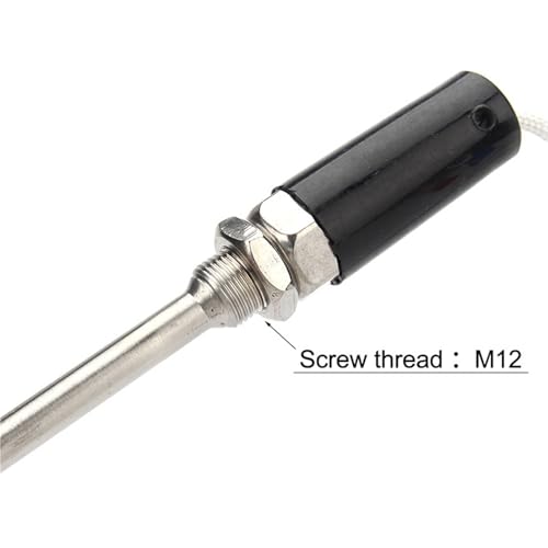 Sensor de temperatura tipo K con rosca M12 y sonda termopar de 200mm 3