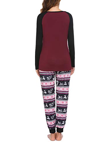 Ekouaer Christmas Pajamas for Women Cute Print Long Sleeve Pj Lounge Set - image 4