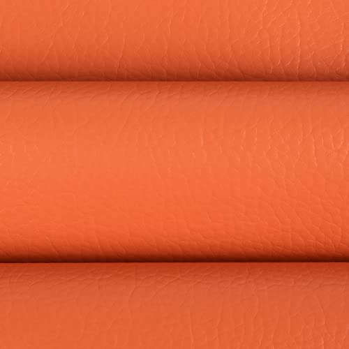 Osunnus Faux Leather Vinyl Upholstery Fabric by The Yard 55\" W Soft Synthetic Leather Material Sheets for Furniture Marine DIY Crafts Sewings, 1 Yard 36\" Orange