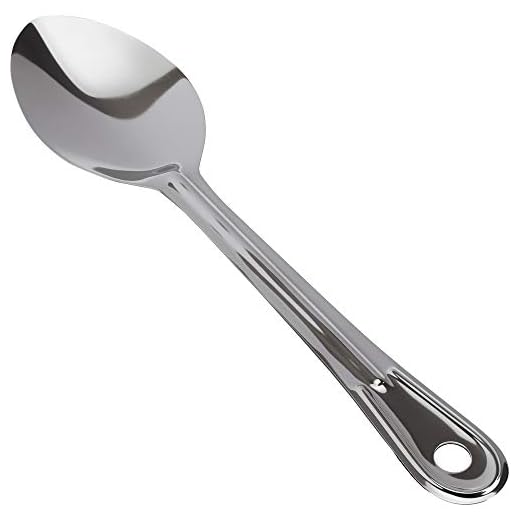 Super Strong, Ergonomic 11 in Serving Spoon 1 Pk. Big, Solid Stainless Steel Spoons for Cooking, Baking and Basting. Best Kitchen Flatware for Buffet and Banquet Service in Restaurants and Homes