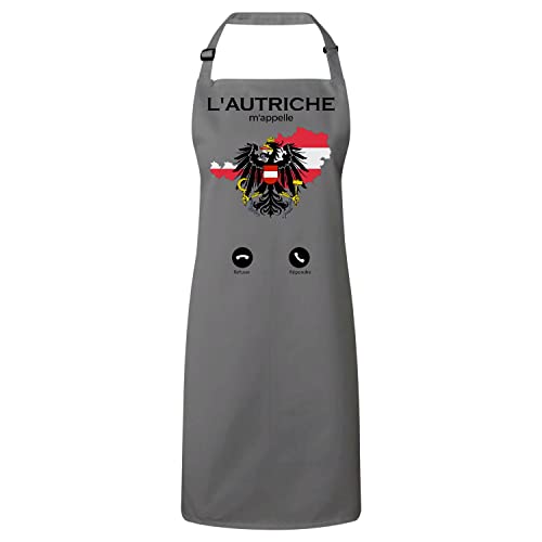 Tablier cuisine Autriche avec drapeau voyage, idéal pour cuisiner les spécialités du monde