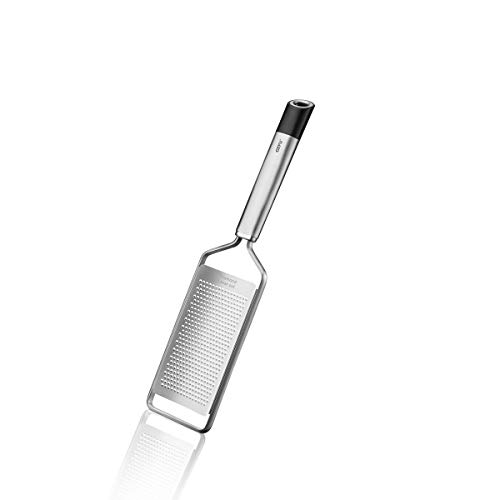 GEFU Feinreibe PRIMELINE mini, Edelstahl, DIAMOND LASER CUT, innengewölbte Reibfläche, Schutzkappe, ergonomischer Griff, ideal für Tischservice