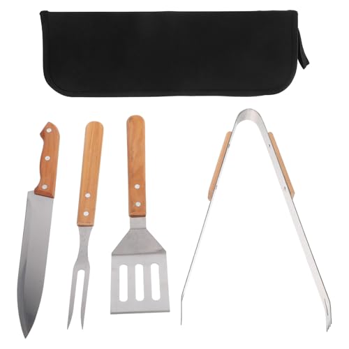 Set de utensilios de parrilla de acero inoxidable con bolsa miniatura 1