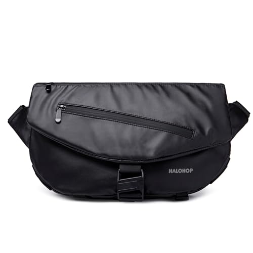 Hoalohop Sling Bag for Men Chest Bag/Cross Body Backpack/Side Shoulder Bag/Waterproof Anti-Thief Messenger Bag With Magnetic Strap,8 Multi-compartment Satchel bag for Travel Office Business Slingbag