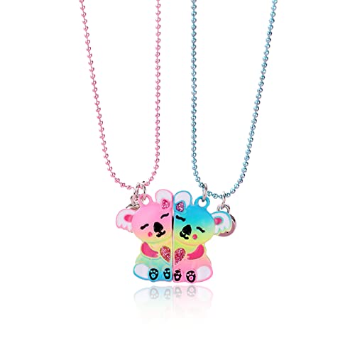 Hifot 2 Pièces Collier Bff pour 2 Filles, Collier Argent Femmes, Coloré Koala Collier d amitie pour 2 Filles pour Soeur Friend Cadeau Jeune Fille Anniversaire