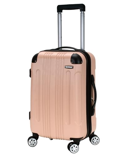 Image of Rockland London Hardside Spinner Wheel Luggage, Champagne, Carry-On 20-Inch, 22 inchX13. 5 inchx10 inch (with wheels)