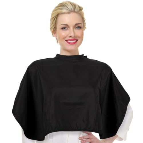 ForPro Water-Resistant Makeup Cape, Professional Mid-Length Beauty Cape with Adjustable Velcro Closure, 27.5