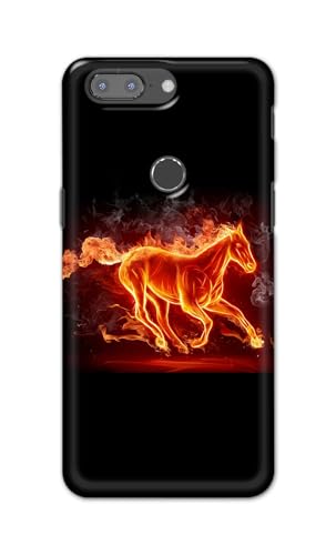 Image of PRINTFIDAA Printed Hard Back Cover Case for OnePlus 5T Back Cover (Fiery Horse) -112