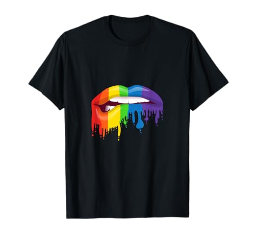 Gay Pride Arc-en-Ciel Lèvres Cadeau pour Partisan De LGBT T-Shirt