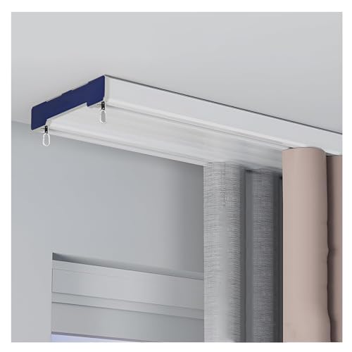 Rail de rideaux double rangée silencieux en aluminium avec fixation